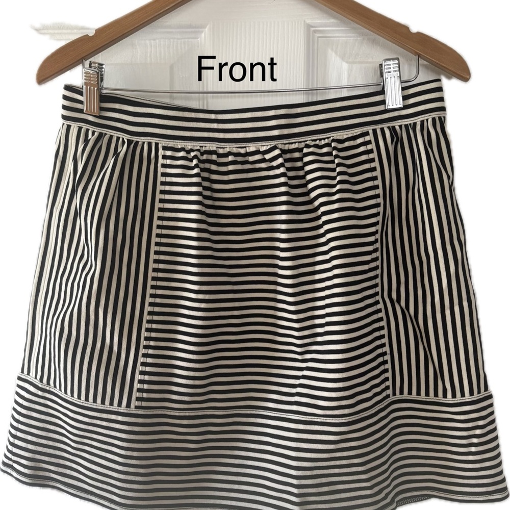 Madewell Striped A-Line Skirt in Black and White